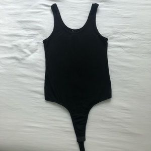 Black ribbed bodysuit